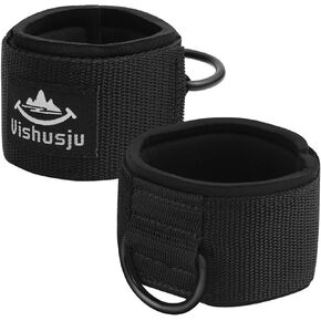 Ankle Wrist Cuffs Neoprene Padded Straps D-Ring Glute Kickback for Cable Machines Legs Exercise Adjustable Fitness