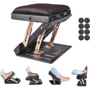 Foot Rest for Under Desk at Work 4-Level Height Adjustable, Ergonomic Foldable Footrest for Office, Gaming,Computer, Soft & Removable Pad Desk Foot Stool Suitable for All Seasons