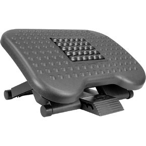 Mount-It! Ergonomic Under Desk Footrest | Massaging Foot Rest Support | Tilting Footrest with 3-Level Height Adjustment | Under Chair Office Footrest