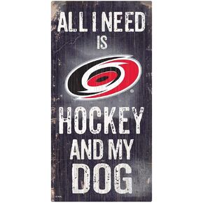Fan Creations NHL Carolina Hurricanes Unisex Carolina Hurricanes Hockey and My Dog Sign, Team Color, 6 x 12