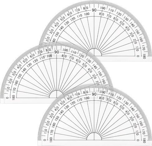 3 Pcs 4 Inch Clear Plastic Protractor Bulk Math Protractors Set 180 Degrees Geometry Protractor Drafting Tools for Classroom Industry Office School Supplies in Saudi Arabia