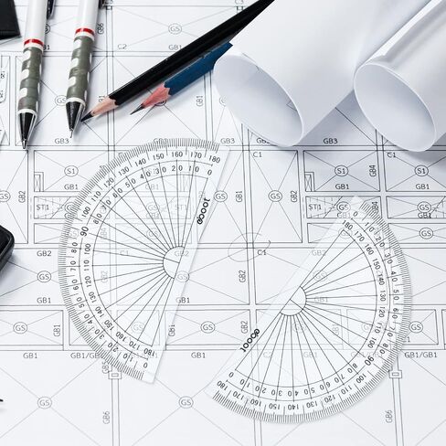 3 Pcs 4 Inch Clear Plastic Protractor Bulk Math Protractors Set 180 Degrees Geometry Protractor Drafting Tools for Classroom Industry Office School Supplies in Saudi Arabia