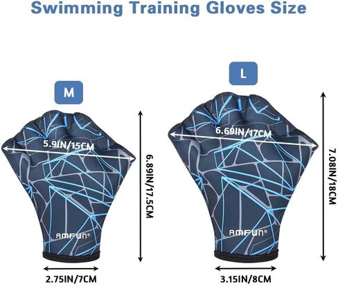 قفازات AMFUN المائية، قفازات سباحة شبكية، مجداف للتدريب على الماء in Kuwait