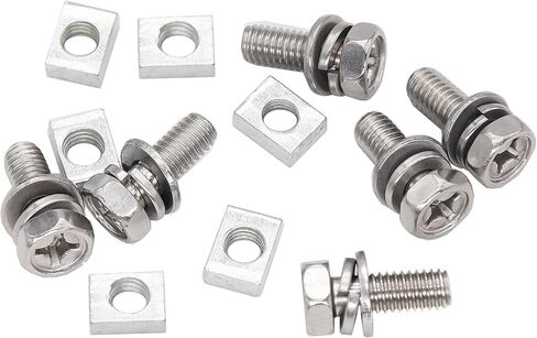 binifiMux 40pcs M6 x10mm 12mm 14mm 16mm Motorcycle Battery Terminal Bolts Screws Square Nuts Kit, Stainless Steel in Saudi Arabia