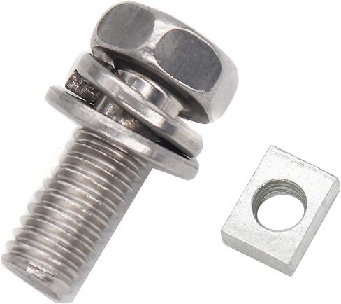 binifiMux 40pcs M6 x10mm 12mm 14mm 16mm Motorcycle Battery Terminal Bolts Screws Square Nuts Kit, Stainless Steel in Saudi Arabia
