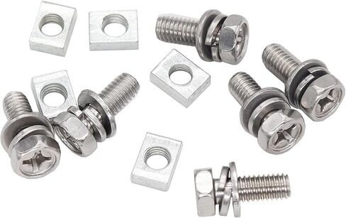 binifiMux 40pcs M6 x10mm 12mm 14mm 16mm Motorcycle Battery Terminal Bolts Screws Square Nuts Kit, Stainless Steel in Saudi Arabia