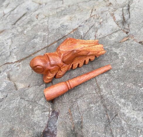 أدوات قرع Guiros لعبة الكريكيت الخشبية، آلة موسيقية لعبة الكريكيت الخشبية ديكور المنزل ديكور يدوي الصنع لعبة الكريكيت الخشبية 4 بوصة in Kuwait