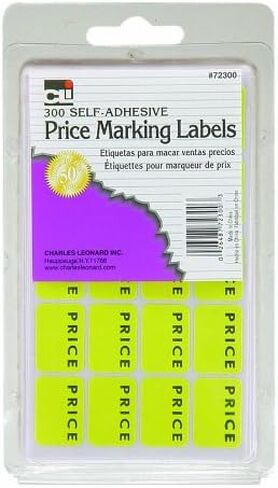Charles Leonard Sale Price Marking Labels, Blank Price Self Adhesive Stickers, Yellow, 300/Box (72300) in Saudi Arabia
