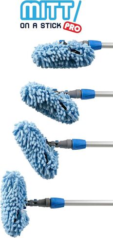 Autofiber [Mitt on a Stick PRO] Adjustable Head Car Wash Brush | 61" Sectional Angled Pole (Red Dragon Cover) in Saudi Arabia