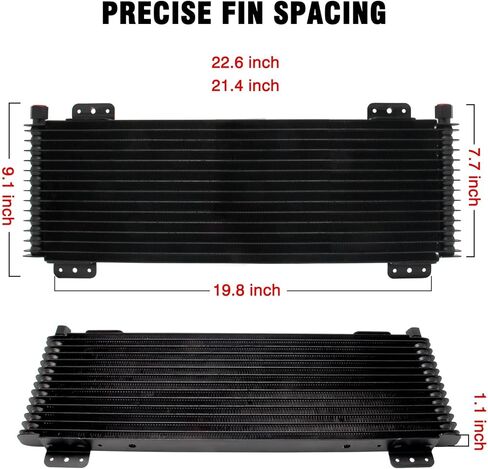 طقم مبرد زيت ناقل الحركة 40 كيلو LPD47391 متوافق مع مبرد ناقل الحركة عالي التحمل 40000 GVW بحد أقصى منخفض الضغط مع أجهزة التركيب وتطبيقات السحب وحماية التبريد المتقدمة - أسود in Kuwait