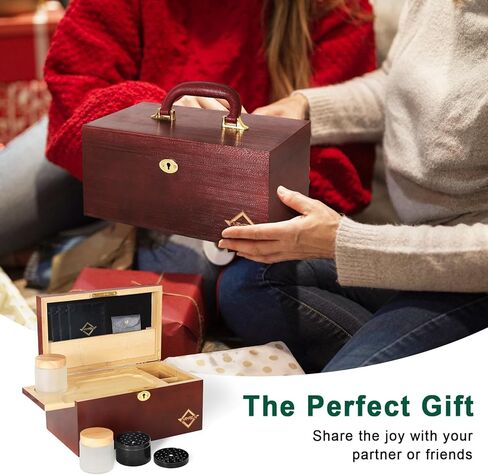 مجموعة صندوق خيزران كبير من TNAMASUN مع قفل، صندوق تخزين مزخرف للمنزل مع صينية قابلة للإزالة، برطمانات زجاجية، أداة ملحقة، صندوق هدايا رائع in Kuwait