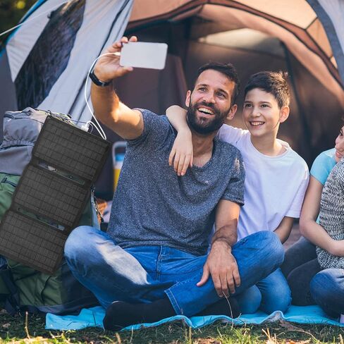 40W Small USB Solar Panel Charger 18W USB-A USB-C PD2.0 Portable Foldable Power Emergency ETFE Monocrystalline Panels IP67 Waterproof Camping Hiking Backpacking Outdoor for Phones Power Banks Tablets in Saudi Arabia