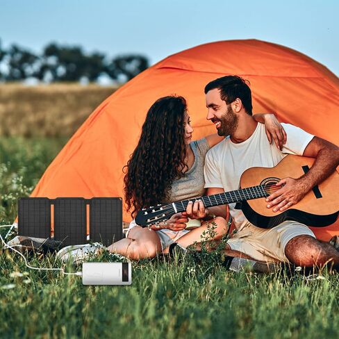 40W Small USB Solar Panel Charger 18W USB-A USB-C PD2.0 Portable Foldable Power Emergency ETFE Monocrystalline Panels IP67 Waterproof Camping Hiking Backpacking Outdoor for Phones Power Banks Tablets in Saudi Arabia