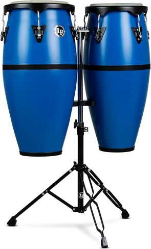 LP Conga Drum Set with Stand, Race Car Blue, 10-inch and 11-inch (LP646D-DB) in Kuwait