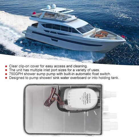 750GPH Marine Shower Sump Pump Drain Kit System Automatic Switch Bilge Drain Box for Marine Boat (24V) in Saudi Arabia