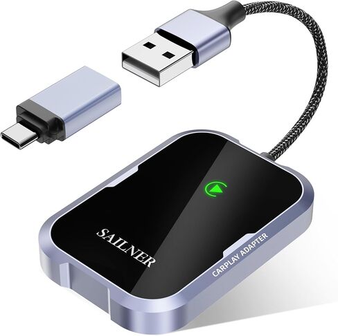 محول Carplay اللاسلكي لـ Apple يحول OEM سلكي إلى محول تشغيل سيارة لاسلكي لجهاز iPhone مناسب للسيارات من 2015 وiPhone 6 أعلاه (ينطبق على السيارات المزودة بـ Carplay) in Kuwait