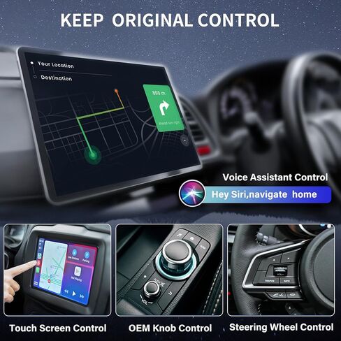 محول Carplay اللاسلكي لـ Apple يحول OEM سلكي إلى محول تشغيل سيارة لاسلكي لجهاز iPhone مناسب للسيارات من 2015 وiPhone 6 أعلاه (ينطبق على السيارات المزودة بـ Carplay) in Kuwait