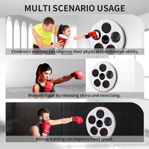 Music Boxing Machine, FDOSE-POERRY Boxing Machine and Boxing Equipment, Wall Mounted Musical Boxing Machine for Home,Indoor and Gym, White in Saudi Arabia