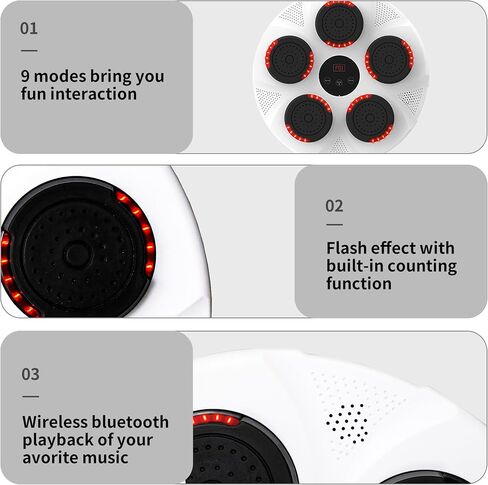 Music Boxing Machine, FDOSE-POERRY Boxing Machine and Boxing Equipment, Wall Mounted Musical Boxing Machine for Home,Indoor and Gym, White in Saudi Arabia