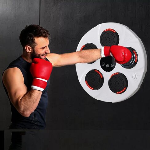 Music Boxing Machine, FDOSE-POERRY Boxing Machine and Boxing Equipment, Wall Mounted Musical Boxing Machine for Home,Indoor and Gym, White in Saudi Arabia