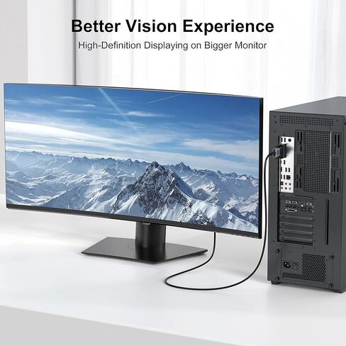 UKYEE DVI إلى DVI كابل شاشة 6FT، 24+1 DVI-D كابل وصلة مزدوج، كابل فيديو رقمي، ذكر إلى ذكر - للألعاب، DVD، أجهزة الكمبيوتر المحمولة، جهاز العرض، HDTV-رمادي in Kuwait