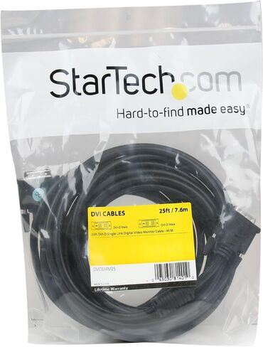 StarTech.com DVI Cable - 25 ft - Single Link - Male to Male Cable - 1920x1200 - DVI-D Cable - Computer Monitor Cable - DVI Cord - DVI to DVI Cable (DVIDSMM25) in Saudi Arabia