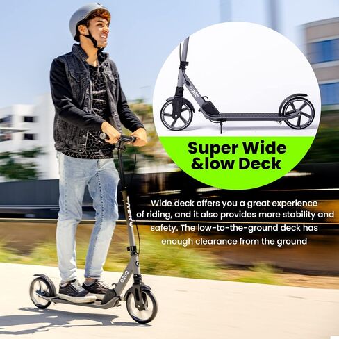 Aero Big Wheels Kick Scooter for Kids 8 Years Old, Teens 12 Years and up, Youth and Adults. Commuter Scooters with Shock Absorption, Lightweight, Foldable and Height Adjustable… in Saudi Arabia