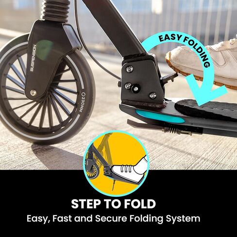 Aero Big Wheels Kick Scooter for Kids 8 Years Old, Teens 12 Years and up, Youth and Adults. Commuter Scooters with Shock Absorption, Lightweight, Foldable and Height Adjustable… in Saudi Arabia