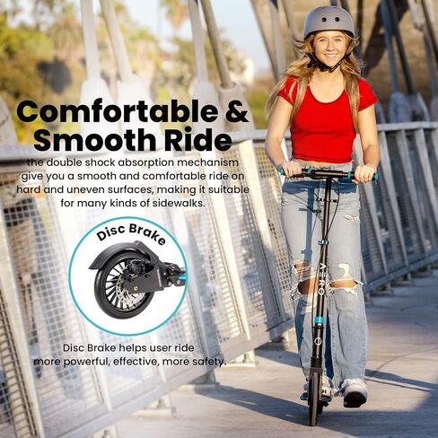 Aero Big Wheels Kick Scooter for Kids 8 Years Old, Teens 12 Years and up, Youth and Adults. Commuter Scooters with Shock Absorption, Lightweight, Foldable and Height Adjustable… in Saudi Arabia