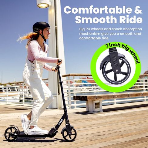Aero Big Wheels Kick Scooter for Kids 8 Years Old, Teens 12 Years and up, Youth and Adults. Commuter Scooters with Shock Absorption, Lightweight, Foldable and Height Adjustable… in Saudi Arabia