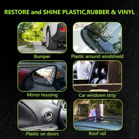 مرمم البلاستيك للسيارات طلاء البلاستيك السيراميكي، يقاوم الماء، والأشعة فوق البنفسجية، والأوساخ، وطلاء السيراميك، ويعيد البلاستيك الباهت والباهت، والمطاط، والفينيل إلى الأسود! يدوم أكثر من 400 غسلة، 100 مل in Kuwait