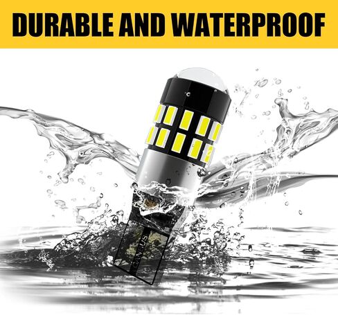 Fluher 2 PCS Car Super Bright LED Bulb, 7000K T10 Non-polarity Backup Reverse Light,3014-30smd 360°Glowing Decoding License Plate Light, Universal Car Lighting (White) in Saudi Arabia