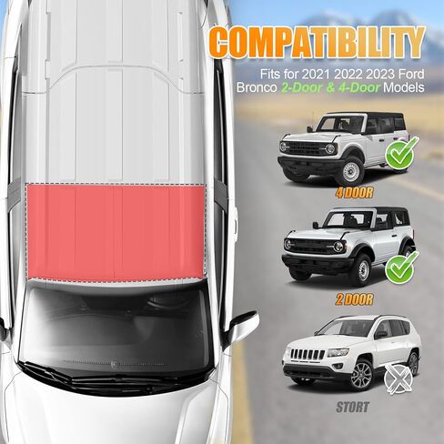 حقيبة تخزين صلبة متوافقة مع 2021 2022 2023 2024 Ford Bronco 2 Door 4 Door، لوحة السقف العلوي للسيارة فوق مقعد الصف الأول لملحقات Ford Bronco على الطرق الوعرة in Kuwait