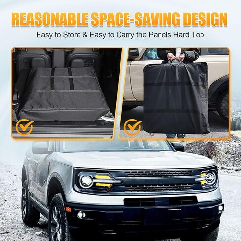 حقيبة تخزين صلبة متوافقة مع 2021 2022 2023 2024 Ford Bronco 2 Door 4 Door، لوحة السقف العلوي للسيارة فوق مقعد الصف الأول لملحقات Ford Bronco على الطرق الوعرة in Kuwait