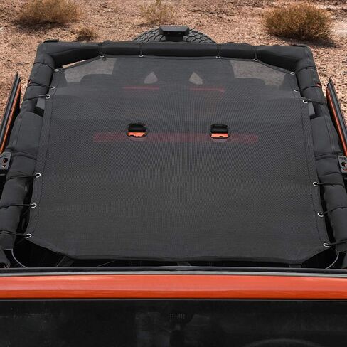 Voodonala for Jeep JKU Sunshade Mesh Sun Shade Bikini Top Sunblock Mesh Heat Shield Mesh for 2007-2018 Jeep Wrangler JKU 4 Door, Block Heat Block UV Rays Flag in Saudi Arabia