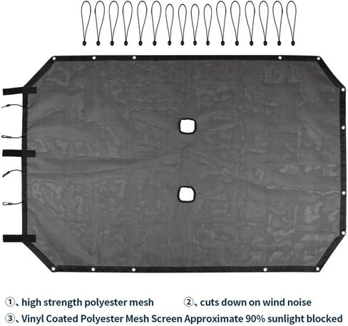 Voodonala for Jeep JKU Sunshade Mesh Sun Shade Bikini Top Sunblock Mesh Heat Shield Mesh for 2007-2018 Jeep Wrangler JKU 4 Door, Block Heat Block UV Rays Flag in Saudi Arabia