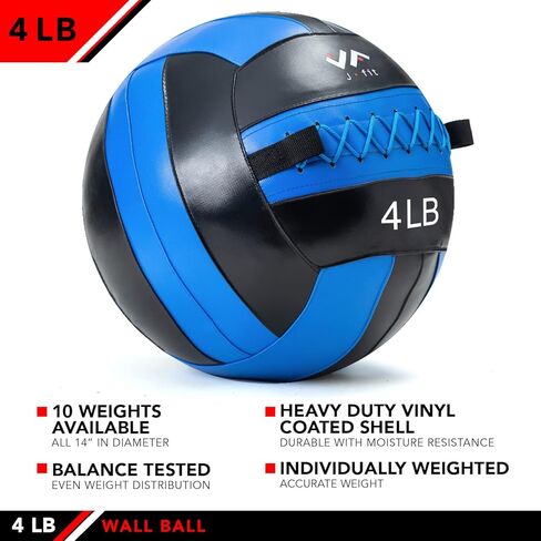 كرة طبية ناعمة للجدار من JFIT، 4 رطل، أزرق/أسود in Kuwait
