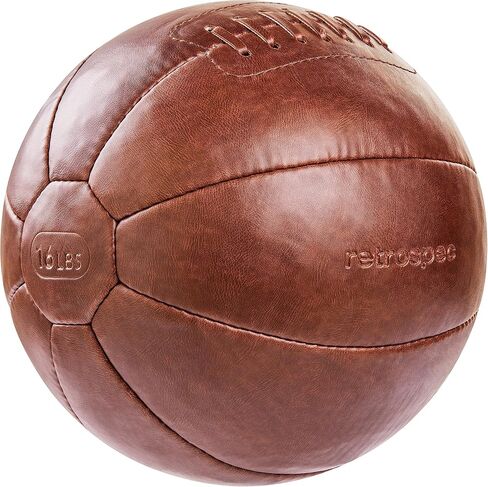 Retrospec Core Weighted Medicine Ball 4, 6, 8, 10, 12, 14, 16, 20 lbs, Soft Touch Vegan Leather with Sturdy Grip for Strength Training, Recovery, Balance Exercises and Other Full-Body Workouts in Saudi Arabia