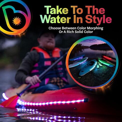 Brightz KayakBrightz LED Kayak Lights - Color Changing & Color Select Modes - Waterproof - Battery Powered - Shine When You Paddle at Night - Fits Most Kayaks, Canoes, & Paddleboards in Saudi Arabia