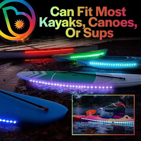 Brightz KayakBrightz LED Kayak Lights - Color Changing & Color Select Modes - Waterproof - Battery Powered - Shine When You Paddle at Night - Fits Most Kayaks, Canoes, & Paddleboards in Kuwait