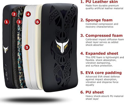 Mytra Fusion Muay Thai Pad Kicking Pads for Martial Arts Kickboxing Muay Thai Shield Karate Punching pad X 1 Unit Single in Saudi Arabia