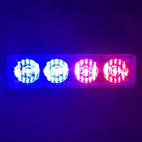 STBLTBAR 4 أضواء LED للطوارئ ستروب تحذير وامض ضوء سطحي للتحذير من خطر البناء شريط ضوء للشاحنات ومركبات السيارات DC 12-24V 2PCS أزرق in Kuwait