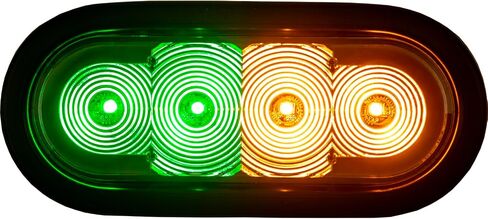 منتجات المشترين SL62AG 6 بوصة LED ضوء ستروب بيضاوي للشاحنات ومركبات الطوارئ، مصابيح LED كهرمانية/خضراء مع عدسات شفافة، أضواء وامضة للمركبات in Saudi Arabia