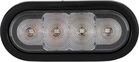 منتجات المشترين SL62AG 6 بوصة LED ضوء ستروب بيضاوي للشاحنات ومركبات الطوارئ، مصابيح LED كهرمانية/خضراء مع عدسات شفافة، أضواء وامضة للمركبات in Saudi Arabia