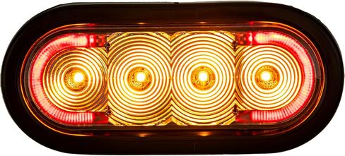 منتجات المشترين SL62AG 6 بوصة LED ضوء ستروب بيضاوي للشاحنات ومركبات الطوارئ، مصابيح LED كهرمانية/خضراء مع عدسات شفافة، أضواء وامضة للمركبات in Saudi Arabia