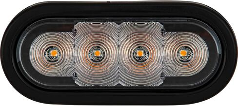 منتجات المشترين SL62AG 6 بوصة LED ضوء ستروب بيضاوي للشاحنات ومركبات الطوارئ، مصابيح LED كهرمانية/خضراء مع عدسات شفافة، أضواء وامضة للمركبات in Saudi Arabia