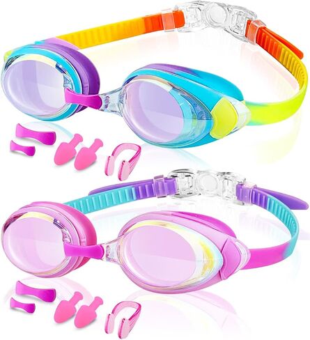 Victoper Kids Swim Goggles, 2 Pack Anti Fog&UV Swimming Goggles for Child 3-15, No Leaking Swim Goggles for Boys Girls in Saudi Arabia