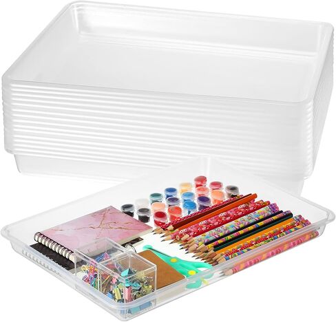 Maitys 15 Pack Plastic Art Trays 12 x 16 Inch Sensory Trays, Classic Color in Kuwait