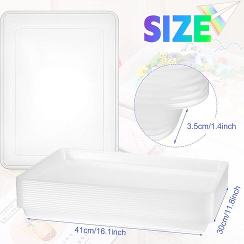 Maitys 15 Pack Plastic Art Trays 12 x 16 Inch Sensory Trays, Classic Color in Kuwait
