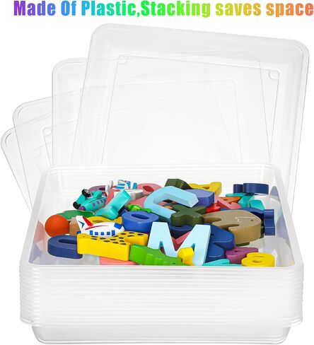 Maitys 15 Pack Plastic Art Trays 12 x 16 Inch Sensory Trays, Classic Color in Kuwait